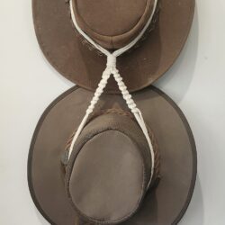 Macrame double hat holder